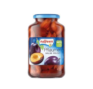 Pflaumen halbe Frucht im Glas