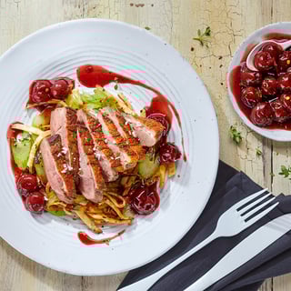 Entenbrust Scharfen Kirschen Sellerie